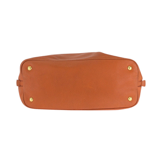 PRADA Tote Bag BN1713 leather Orange GoldMetal Vitterodino logo