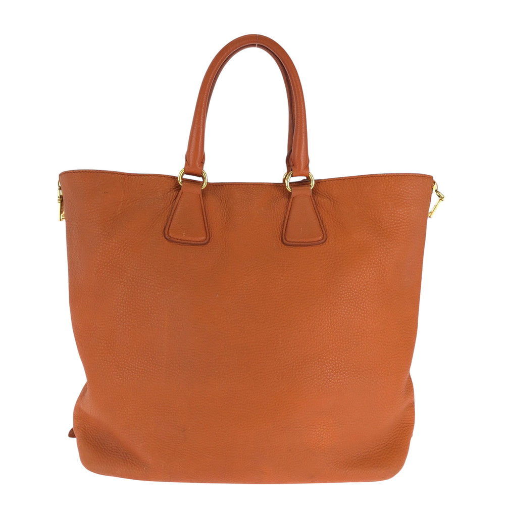 PRADA Tote Bag BN1713 leather Orange GoldMetal Vitterodino logo
