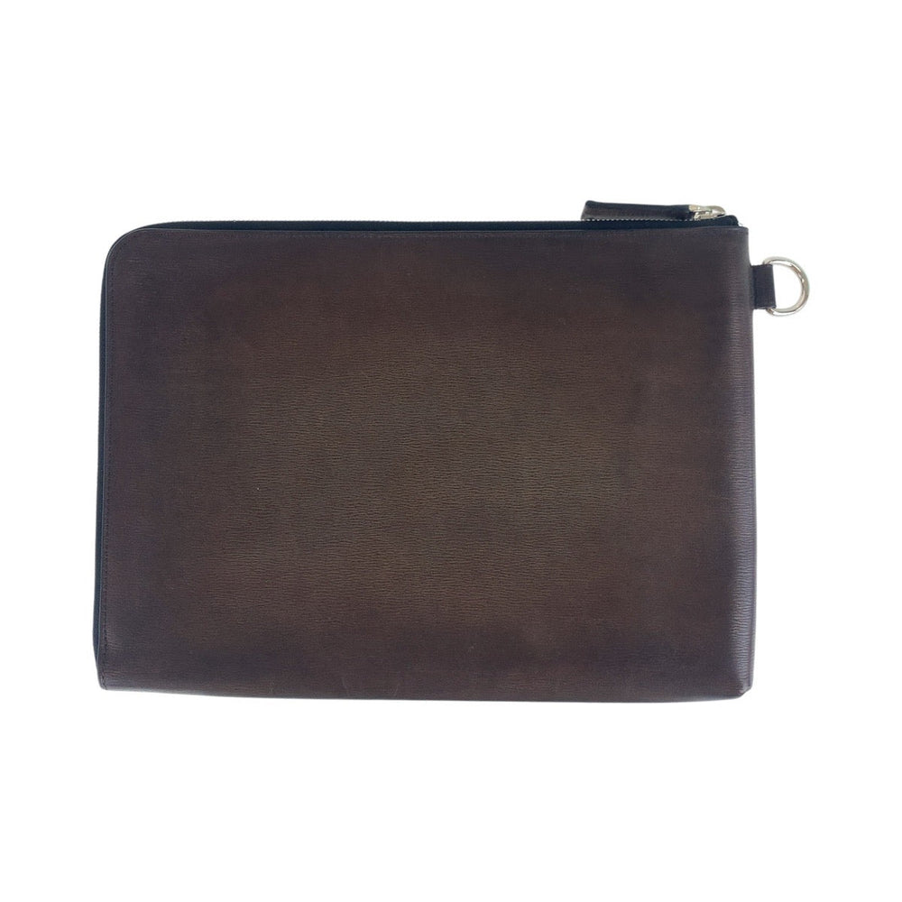Berluti Clutch bag leather Brown Inner Calligraphy Scrit