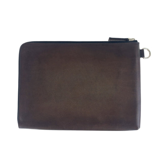 Berluti Clutch bag leather Brown Inner Calligraphy Scrit