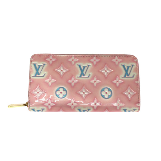 LOUIS VUITTON Long Wallet Purse M81145 Monogram Vernis Pink Multicolor Gold Metal Monogram Vernis Valentine's Day Japan Exclusive