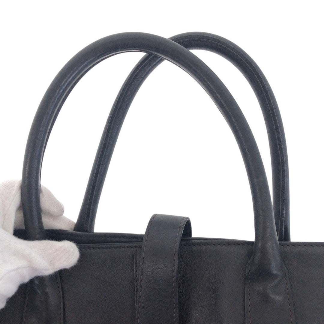 CHANEL Tote Bag leather black COCO Mark Turnlock