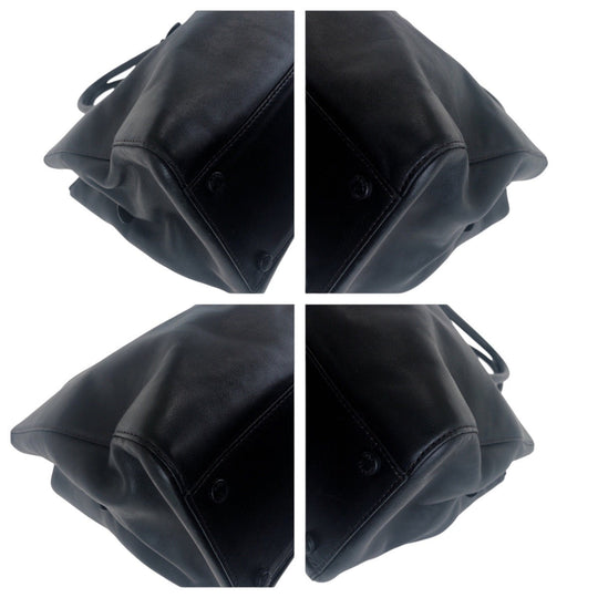 CHANEL Tote Bag leather black COCO Mark Turnlock
