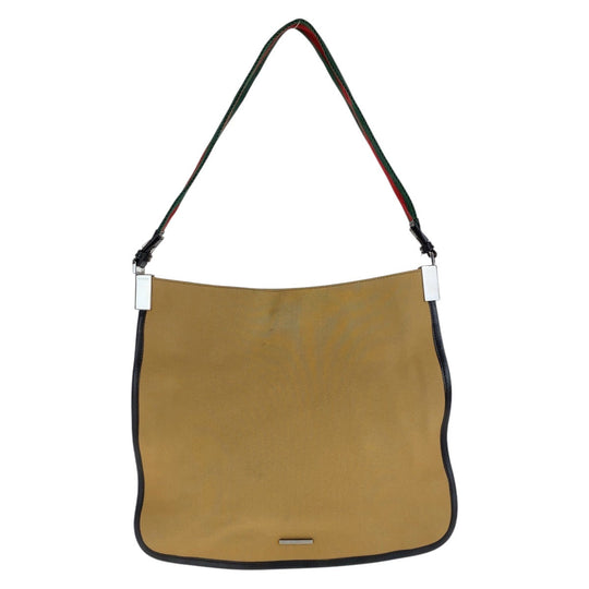 GUCCI Shoulder Bag 001 4321 canvas beige Sherry line Women Used Authentic