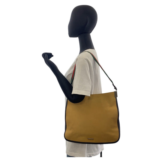 GUCCI Shoulder Bag 001 4321 canvas beige Sherry line Women Used Authentic