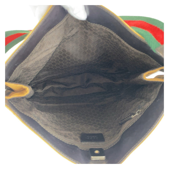 GUCCI Shoulder Bag 001 4321 canvas beige Sherry line Women Used Authentic