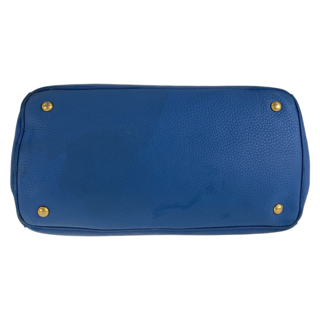 PRADA Handbag leather blue Handbag Shoulder Bag 2way Vitterodino Women Used Authentic