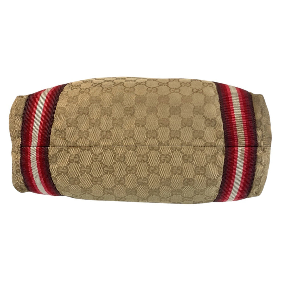GUCCI Tote Bag 189669 GG canvas Beige pink Sherry line