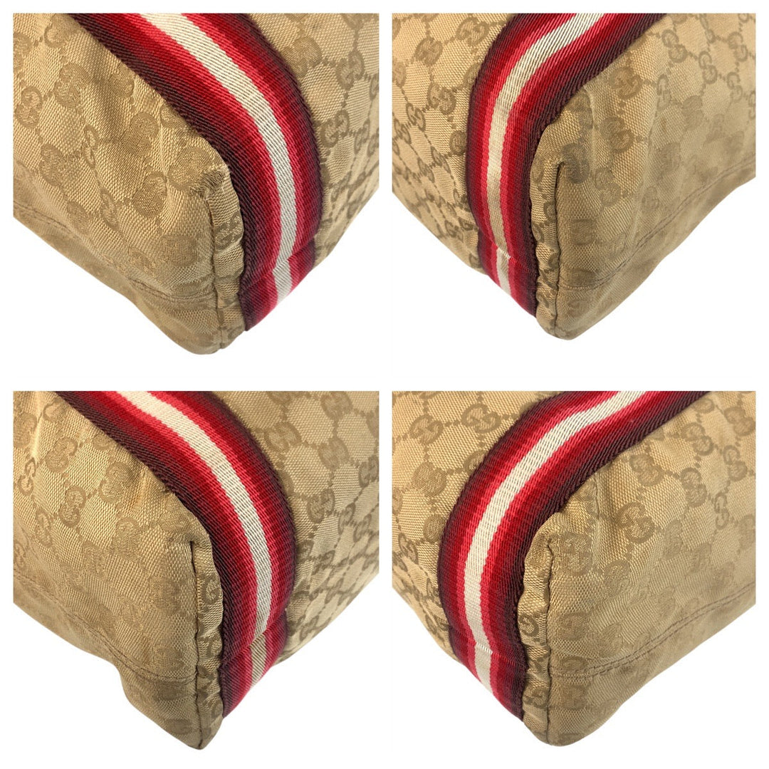 GUCCI Tote Bag 189669 GG canvas Beige pink Sherry line