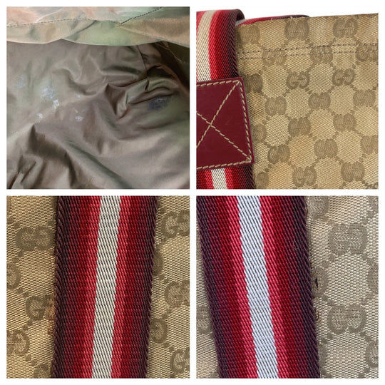 GUCCI Tote Bag 189669 GG canvas Beige pink Sherry line