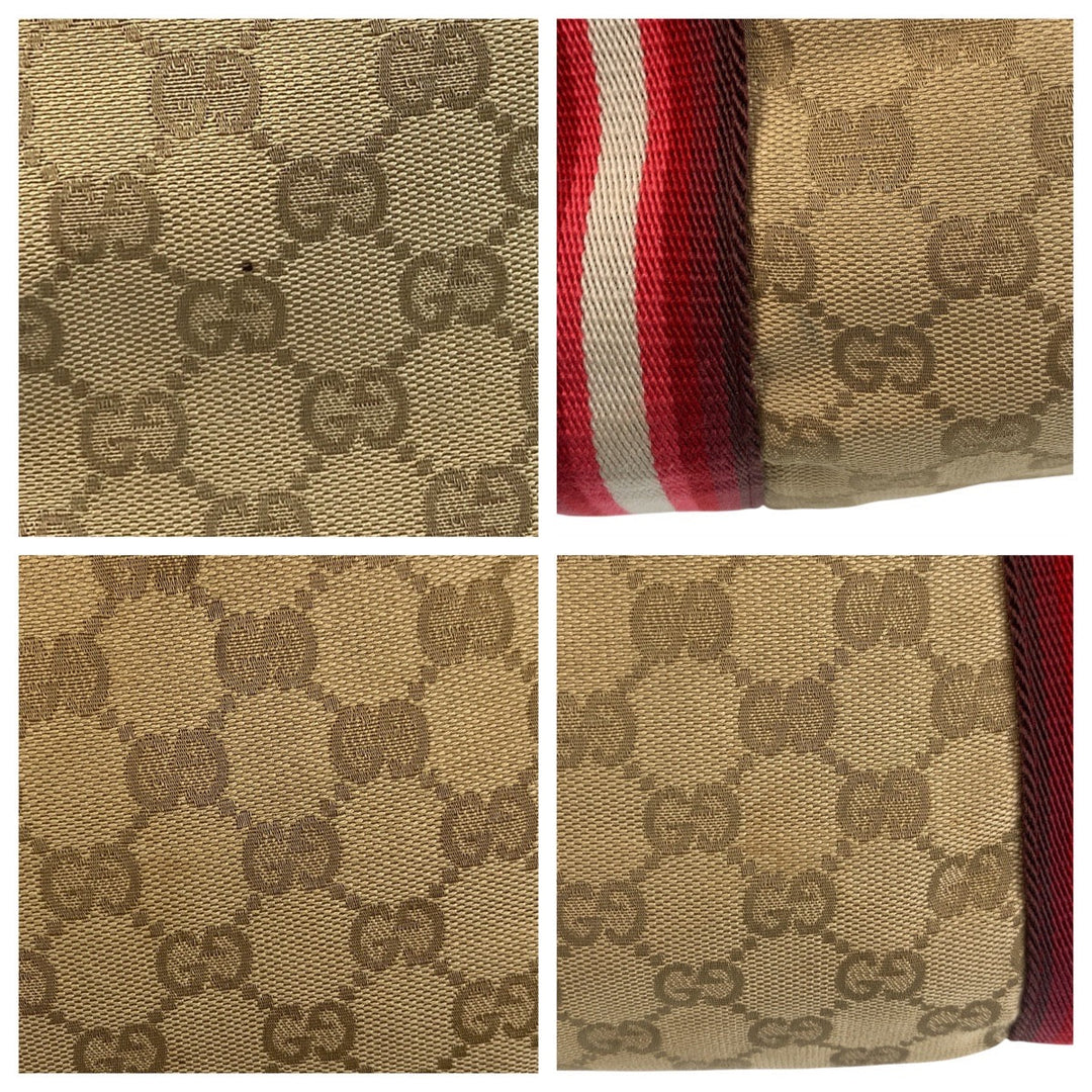 GUCCI Tote Bag 189669 GG canvas Beige pink Sherry line