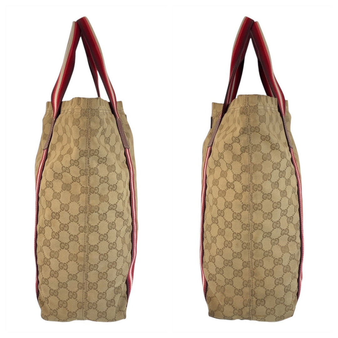 GUCCI Tote Bag 189669 GG canvas Beige pink Sherry line