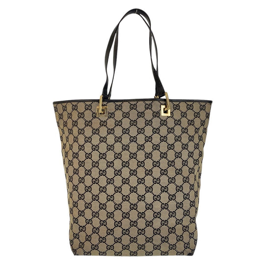 GUCCI Tote Bag 002 1098 GG canvas, leather beige Tote Bag Shoulder Bag Women Used Authentic