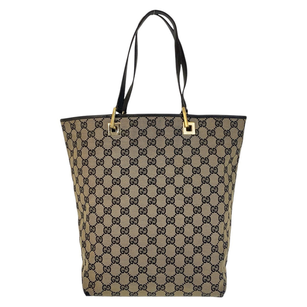 GUCCI Tote Bag 002 1098 GG canvas, leather beige Tote Bag Shoulder Bag Women Used Authentic