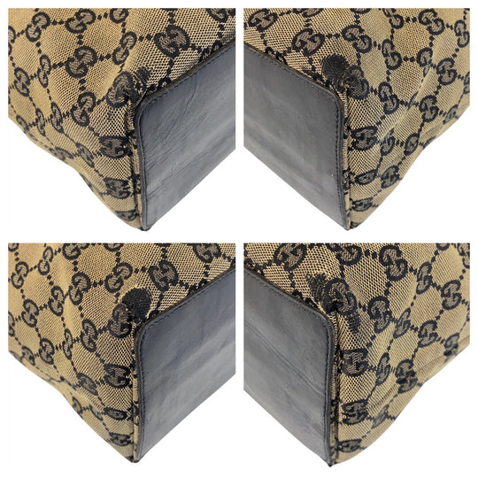 GUCCI Tote Bag 002 1098 GG canvas, leather beige Tote Bag Shoulder Bag Women Used Authentic