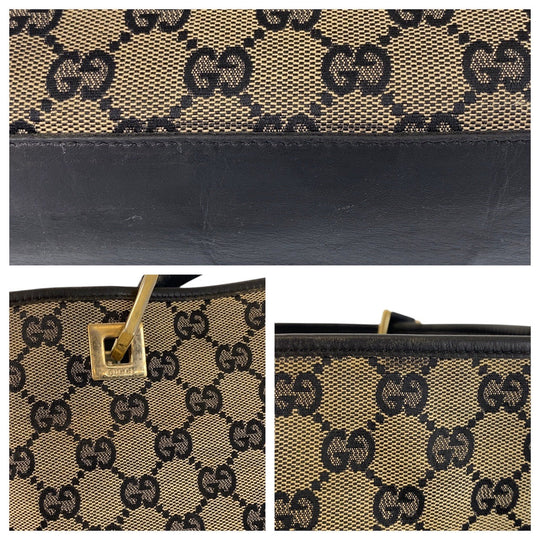 GUCCI Tote Bag 002 1098 GG canvas, leather beige Tote Bag Shoulder Bag Women Used Authentic