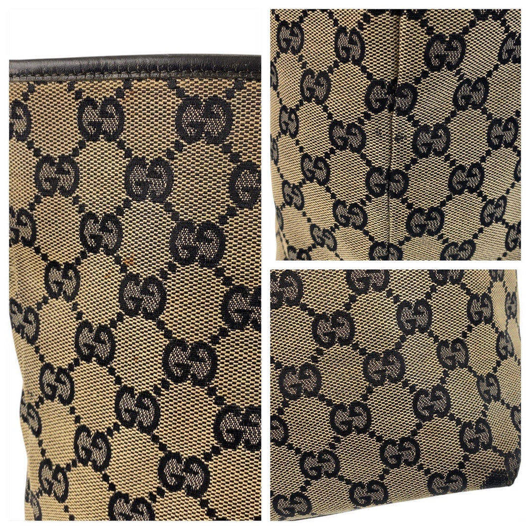GUCCI Tote Bag 002 1098 GG canvas, leather beige Tote Bag Shoulder Bag Women Used Authentic