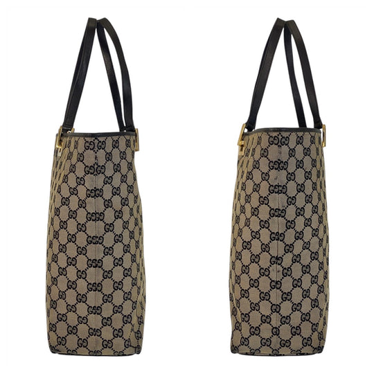 GUCCI Tote Bag 002 1098 GG canvas, leather beige Tote Bag Shoulder Bag Women Used Authentic