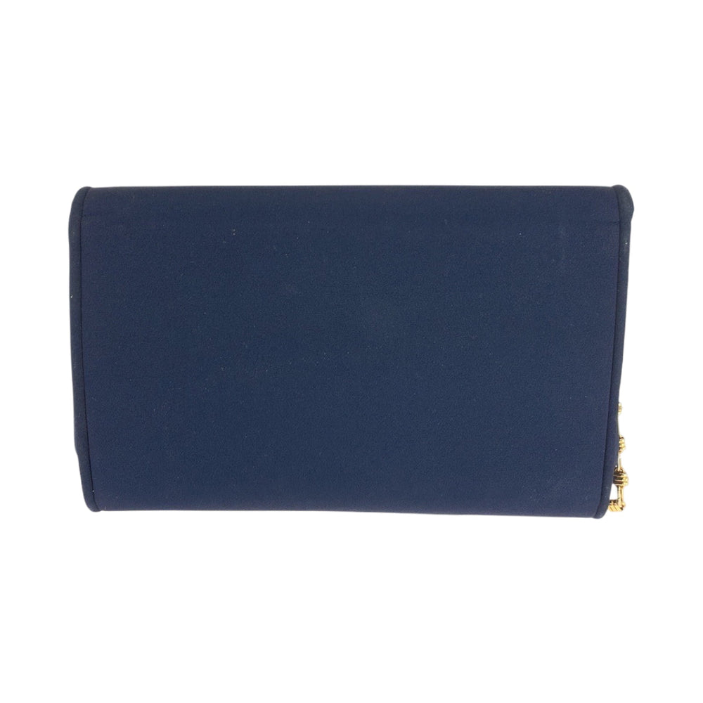 GUCCI Shoulder Bag canvas Navy Gold Metal ChainShoulder Bag Shoulder Old Gucci Women Used Authentic