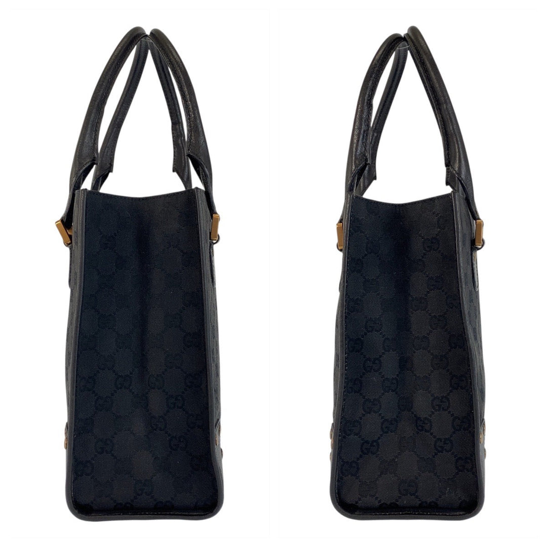 GUCCI Tote Bag 124260 GG canvas Black GoldMetal