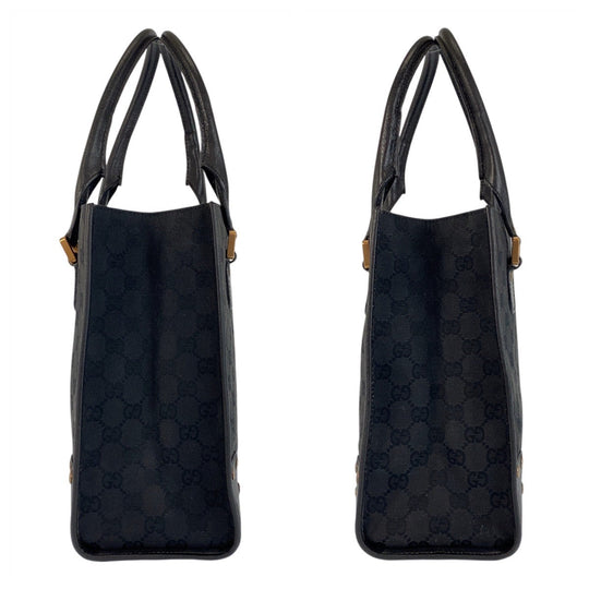 GUCCI Tote Bag 124260 GG canvas Black GoldMetal