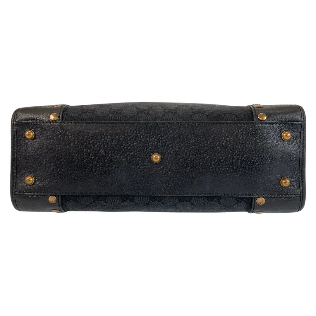 GUCCI Tote Bag 124260 GG canvas Black GoldMetal