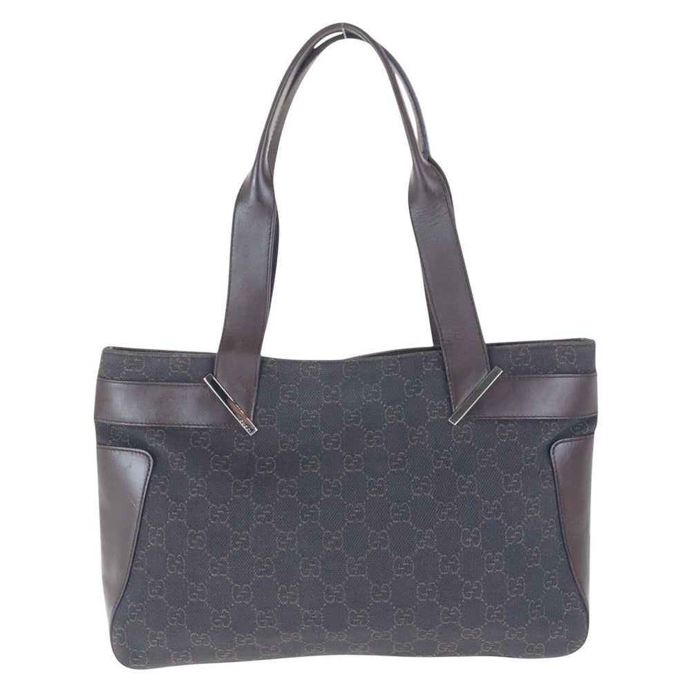GUCCI Tote Bag 73983 GG canvas, leather Brown Tote Bag Shoulder Bag Women Used Authentic