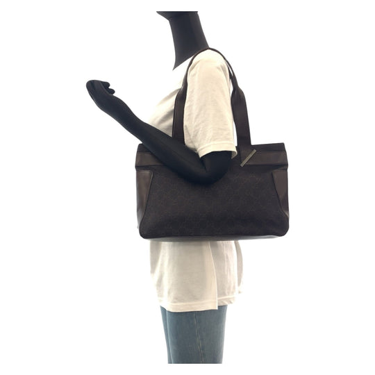 GUCCI Tote Bag 73983 GG canvas, leather Brown Tote Bag Shoulder Bag Women Used Authentic