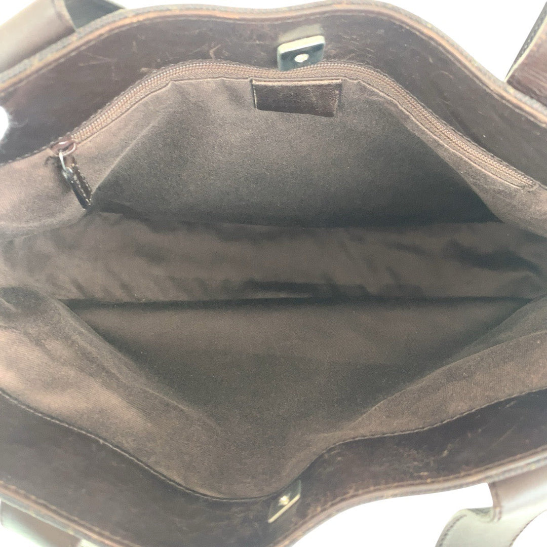 GUCCI Tote Bag 73983 GG canvas, leather Brown Tote Bag Shoulder Bag Women Used Authentic