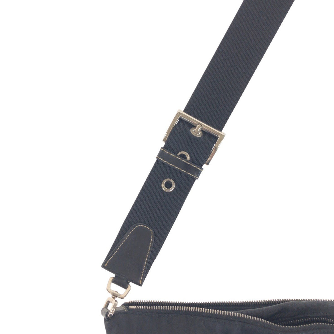 PRADA Shoulder Bag Nylon, Leather Black SilverMetal Shoulder Bag pochette Test Triangle With logo Women(Unisex) Used Authentic