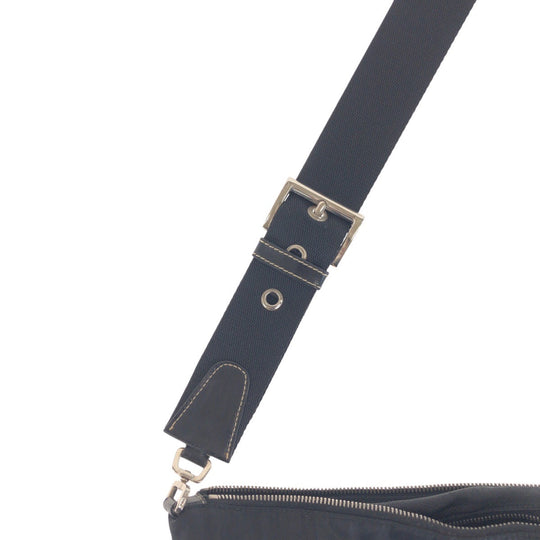PRADA Shoulder Bag Nylon, Leather Black SilverMetal Shoulder Bag pochette Test Triangle With logo Women(Unisex) Used Authentic