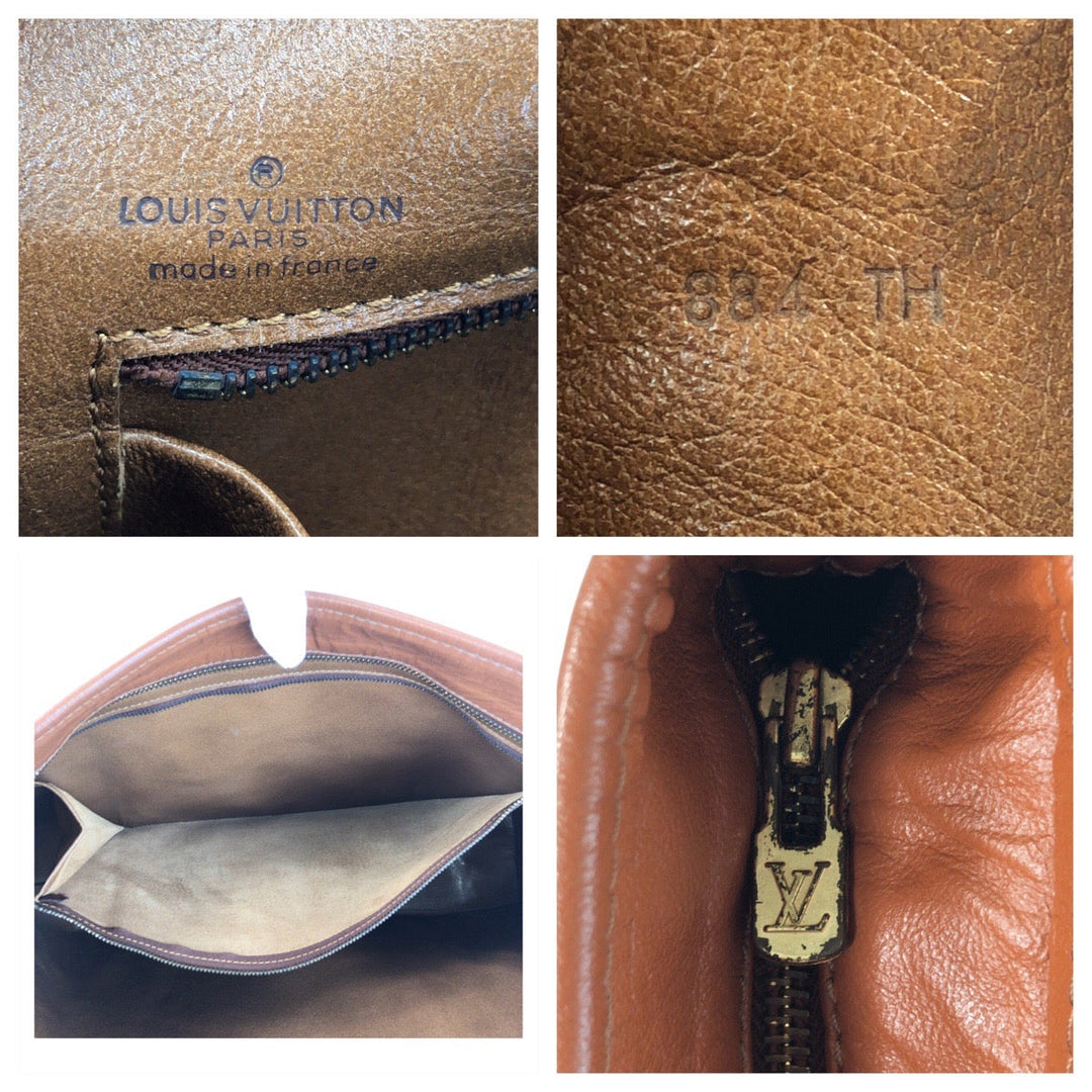 LOUIS VUITTON Tote Bag M42425 PVC, Leather Brown Gold Metal Tote Bag Shoulder Bag Monogram Weekend PM Women Used Authentic