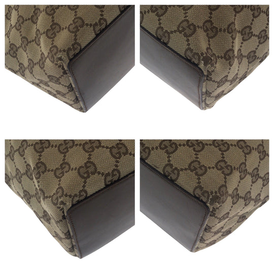 GUCCI Tote Bag 31243 GG canvas Brown Beige SilverMetal
