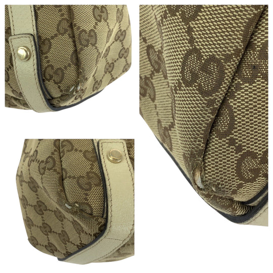 GUCCI Tote Bag 130736 GG canvas beige Tote Bag Handbag Shoulder Bag Women Used Authentic