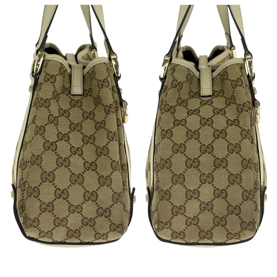 GUCCI Tote Bag 130736 GG canvas beige Tote Bag Handbag Shoulder Bag Women Used Authentic