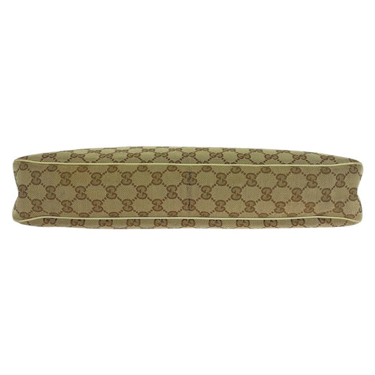 GUCCI Tote Bag GG canvas, leather Beige Ivory Gold Metal Tote Bag Shoulder Bag Women Used Authentic