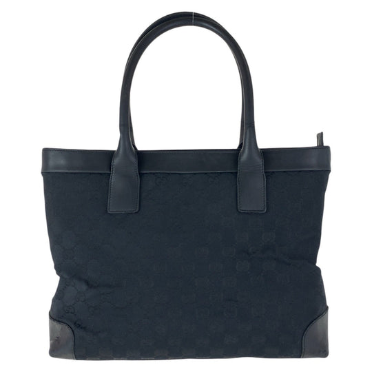 GUCCI Tote Bag 33890 GG canvas, leather Black black Tote Bag Shoulder Bag Women Used Authentic