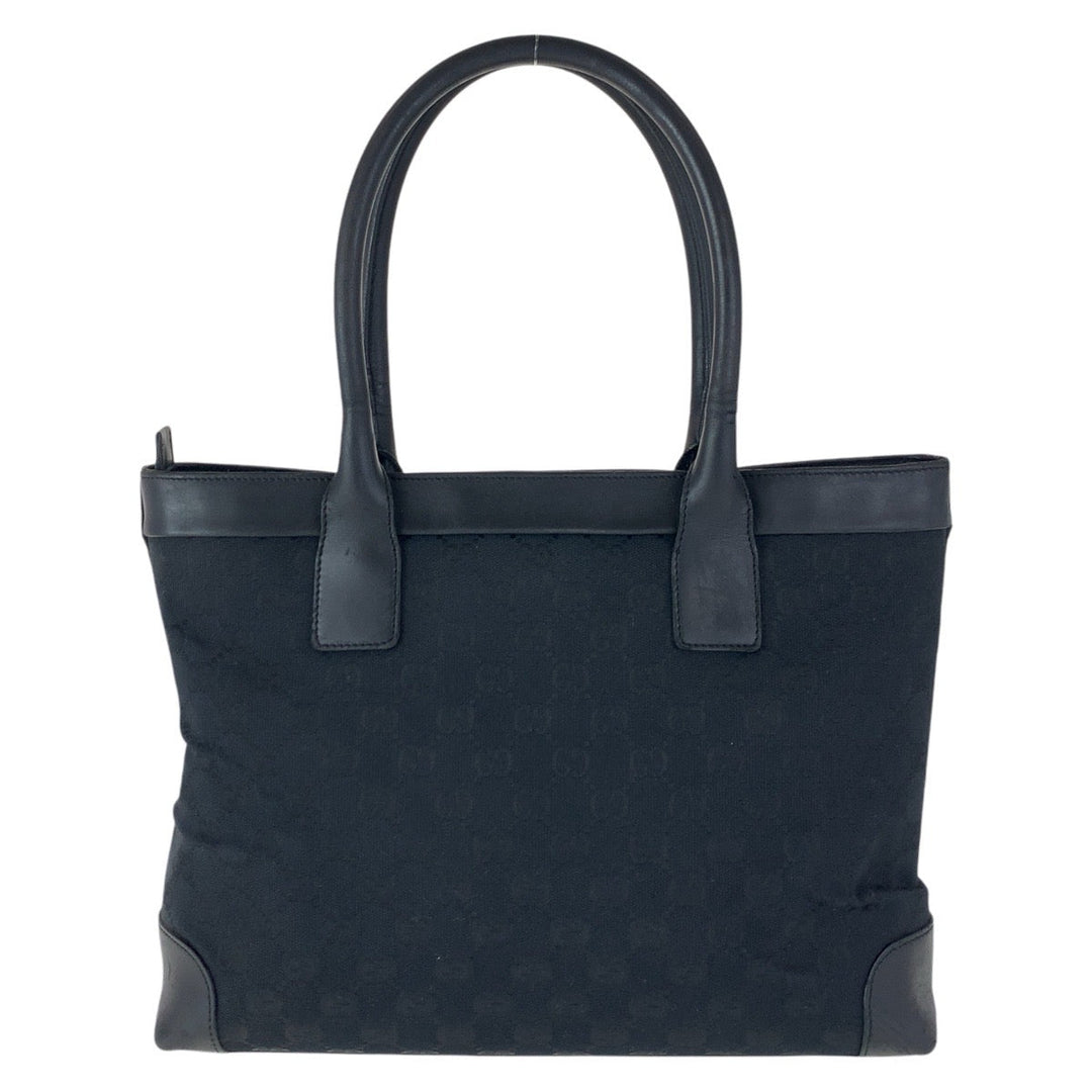 GUCCI Tote Bag 33890 GG canvas, leather Black black Tote Bag Shoulder Bag Women Used Authentic