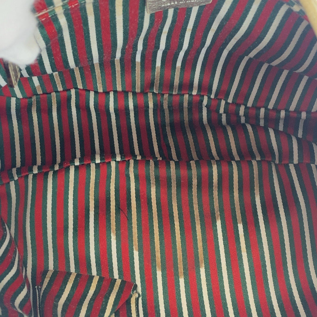 GUCCI Shoulder Bag 130730 GG canvas, leather Beige Gold Metal Abbey Women Used Authentic