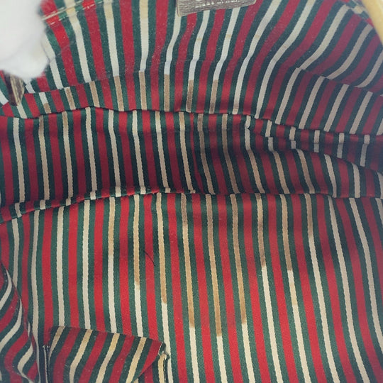 GUCCI Shoulder Bag 130730 GG canvas, leather Beige Gold Metal Abbey Women Used Authentic