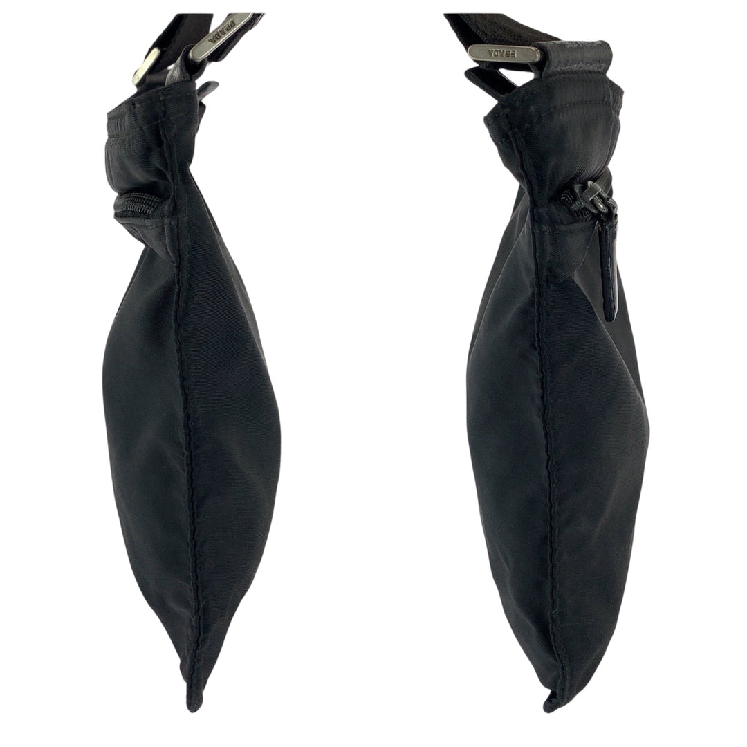 PRADA Shoulder Bag Nylon black Test Triangle With logo