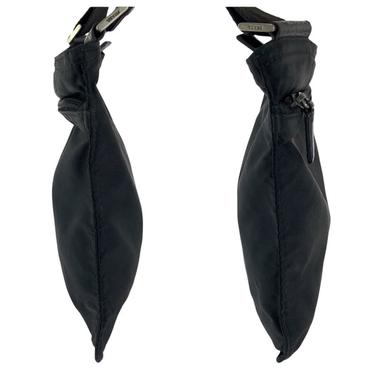 PRADA Shoulder Bag Nylon black Test Triangle With logo
