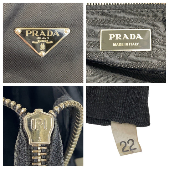 PRADA Tote Bag Nylon black Test Triangle With logo