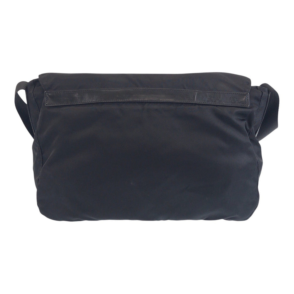 PRADA Shoulder Bag Nylon Black SilverMetal Crossbody Shoulder Bag Unisex Test Triangle With logo Women Used Authentic