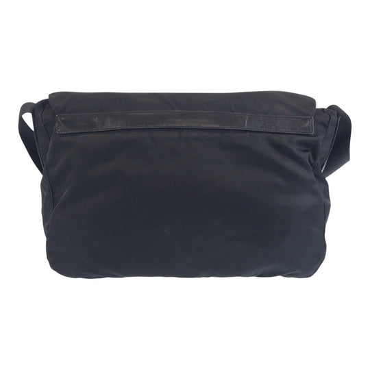 PRADA Shoulder Bag Nylon Black SilverMetal Crossbody Shoulder Bag Unisex Test Triangle With logo Women Used Authentic