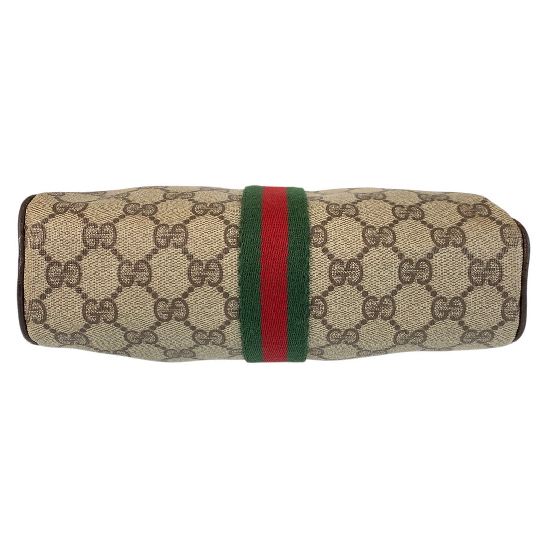 GUCCI Shoulder Bag 51 01 3552 GG Supreme canvas, leather Beige Brown Gold Metal Shoulder Bag pochette Sherry line Old Gucci Women Used Authentic