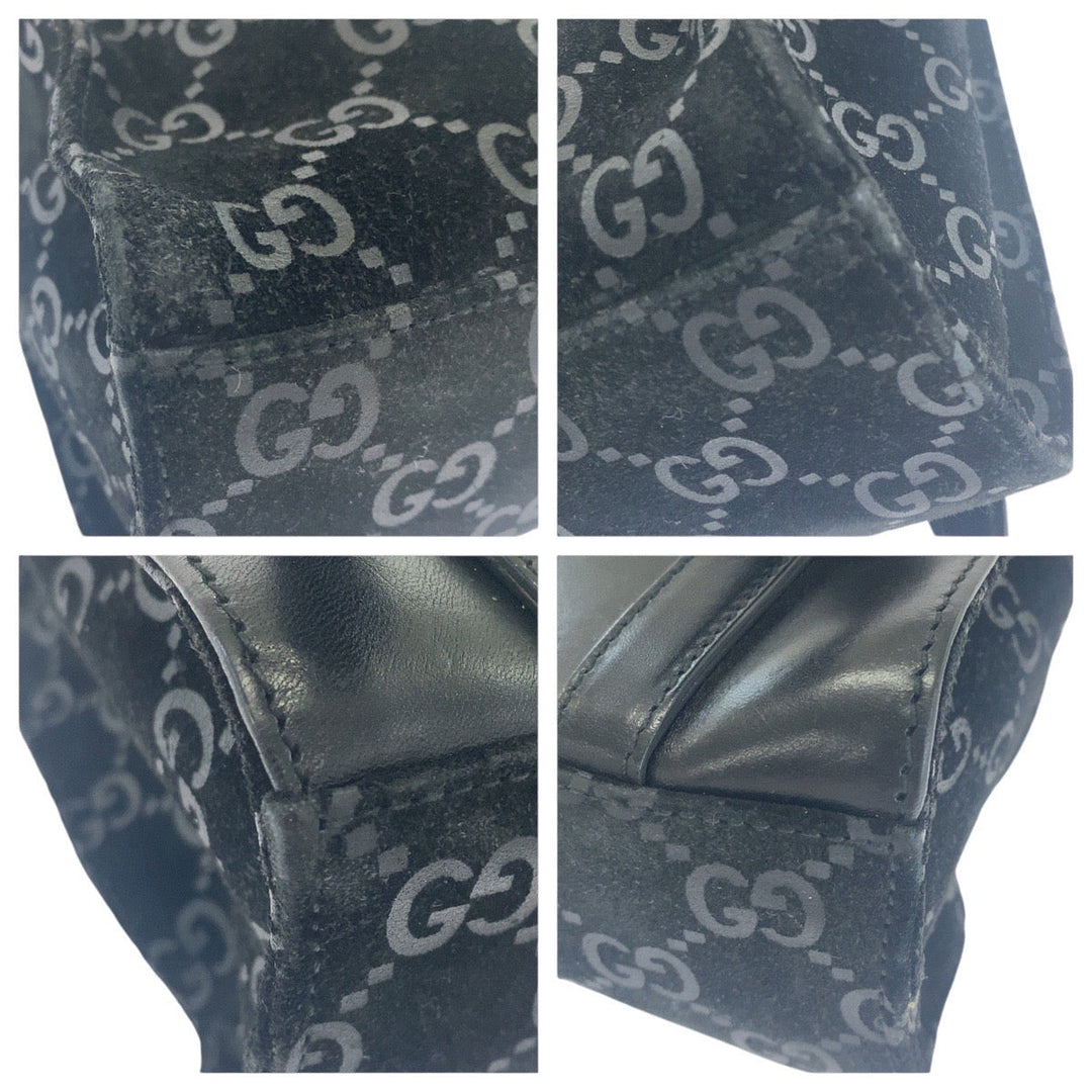 GUCCI Backpack 003 0236 Suede, Leather Black Silver Metal Backpack Backpack Jackie Women(Unisex) Used Authentic
