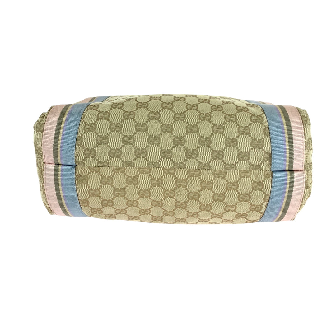 GUCCI Tote Bag 189669 GG canvas beige Tote Bag Handbag Shoulder Bag Sherry Women Used Authentic