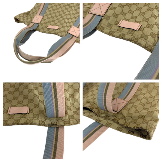 GUCCI Tote Bag 189669 GG canvas beige Tote Bag Handbag Shoulder Bag Sherry Women Used Authentic