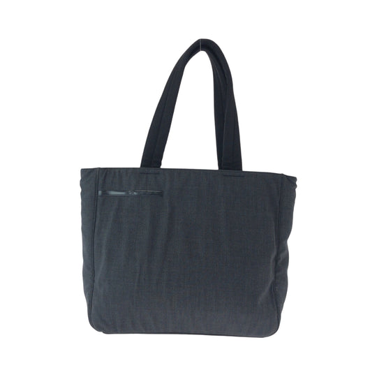PRADA Tote Bag canvas Gray black Tote Bag Shoulder Bag PRADA Sports Triangle With logo Women Used Authentic